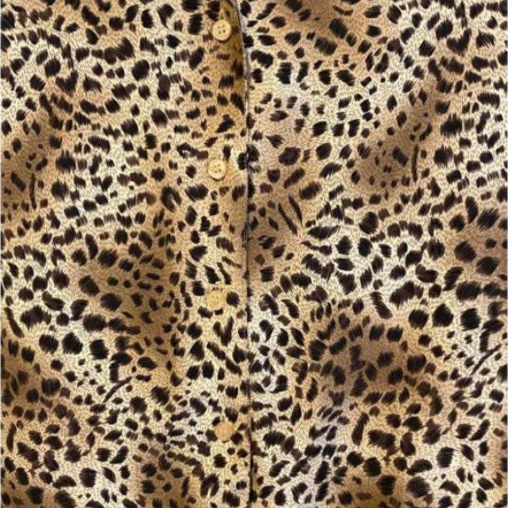 Notations Leopard Print Button-Up Blouse Women’s … - image 7